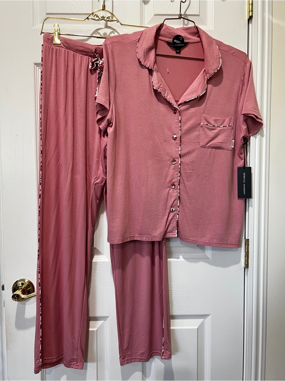 Rebecca Minkoff 2 Piece Sleepwear Set Pajama Modal Super Soft Size Small Pink